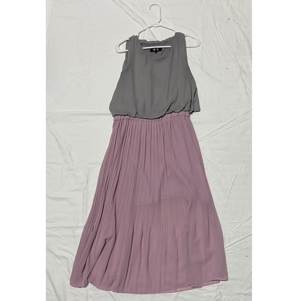 Grey/Pink Midi Dress